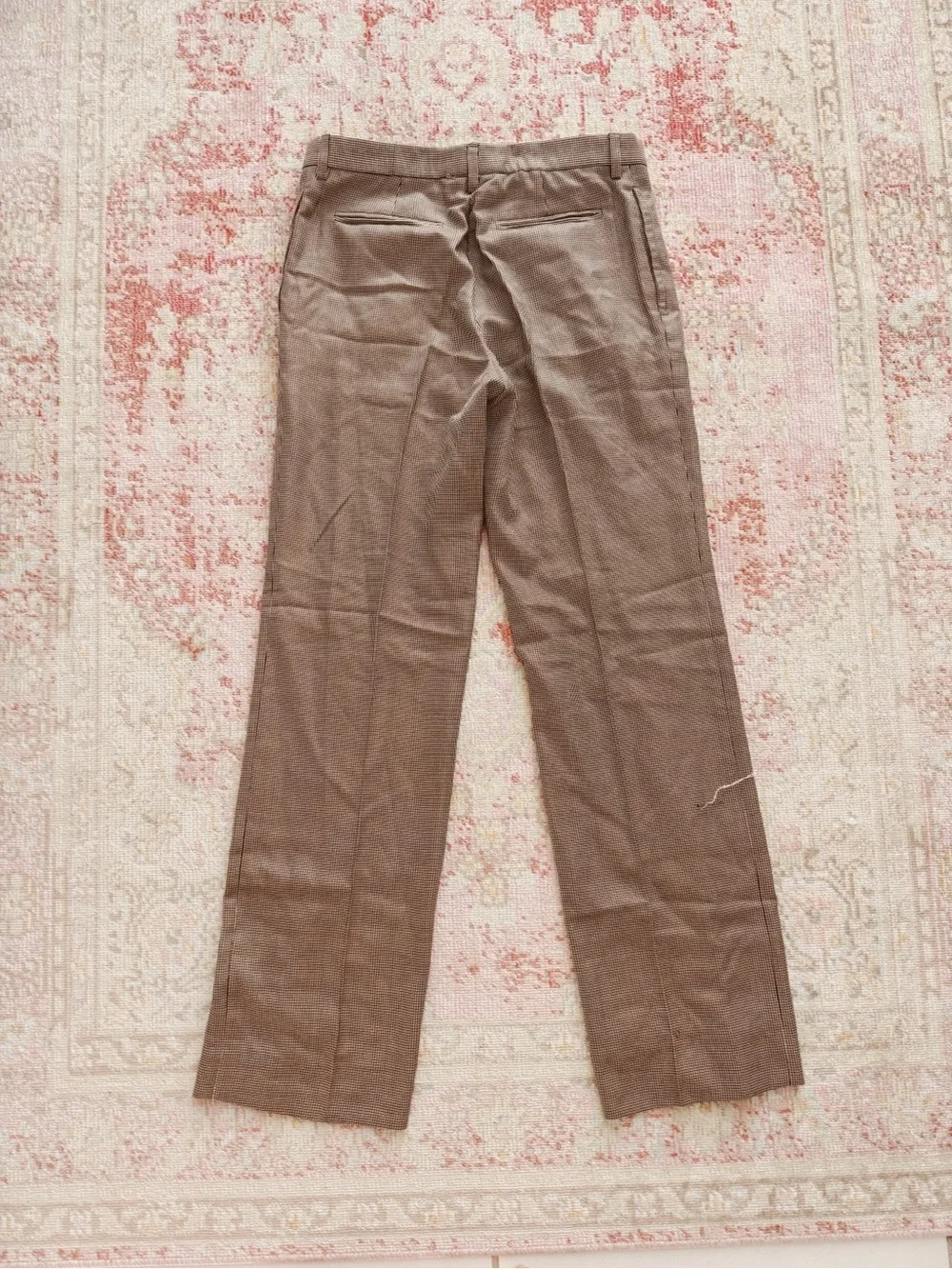 GianFranco Ferre, Men's Vintage Brown & Cream Dress Pants - Classic Straight Leg